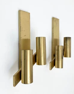 Discount Pamono Mid-Century Italian Brass Wall Sconces from Gaetano Sciolari, 1960s, Set of 2