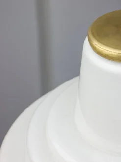 New Pamono Mid-Century Italian Brass and Opaline Pendant Lamp