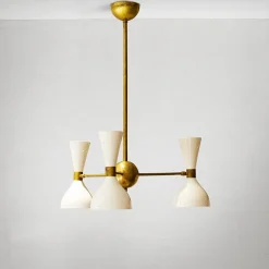 Best Pamono Mid-Century Italian Chandelier in Brass, 1950