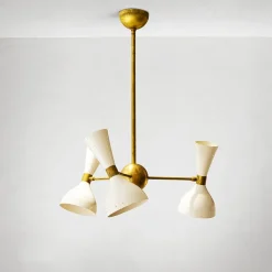 Best Pamono Mid-Century Italian Chandelier in Brass, 1950