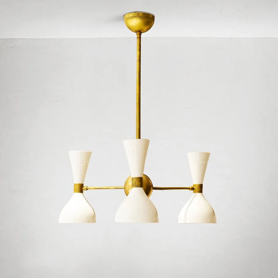 Best Pamono Mid-Century Italian Chandelier in Brass, 1950