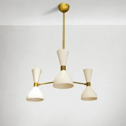 Best Pamono Mid-Century Italian Chandelier in Brass, 1950