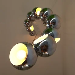 Clearance Pamono Mid-Century Italian Chrome Cascade Chandelier by Guzzini for Meblo, 1970s