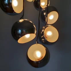 Clearance Pamono Mid-Century Italian Chrome Cascade Chandelier by Guzzini for Meblo, 1970s