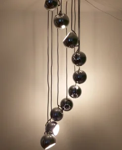 Clearance Pamono Mid-Century Italian Chrome Cascade Chandelier by Guzzini for Meblo, 1970s