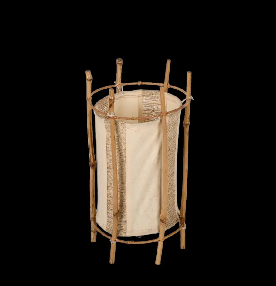 Discount Pamono Mid-Century Italian Cotton, Bamboo and Rattan Table Lamp by Louis Sognot, 1950s