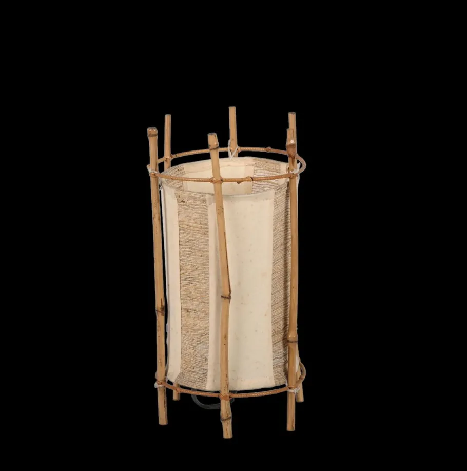 Discount Pamono Mid-Century Italian Cotton, Bamboo and Rattan Table Lamp by Louis Sognot, 1950s