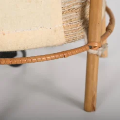 Discount Pamono Mid-Century Italian Cotton, Bamboo and Rattan Table Lamp by Louis Sognot, 1950s