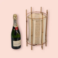 Discount Pamono Mid-Century Italian Cotton, Bamboo and Rattan Table Lamp by Louis Sognot, 1950s