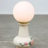 Pamono Mid-Century Italian Floral Table Lamp in Ceramic and Opaline