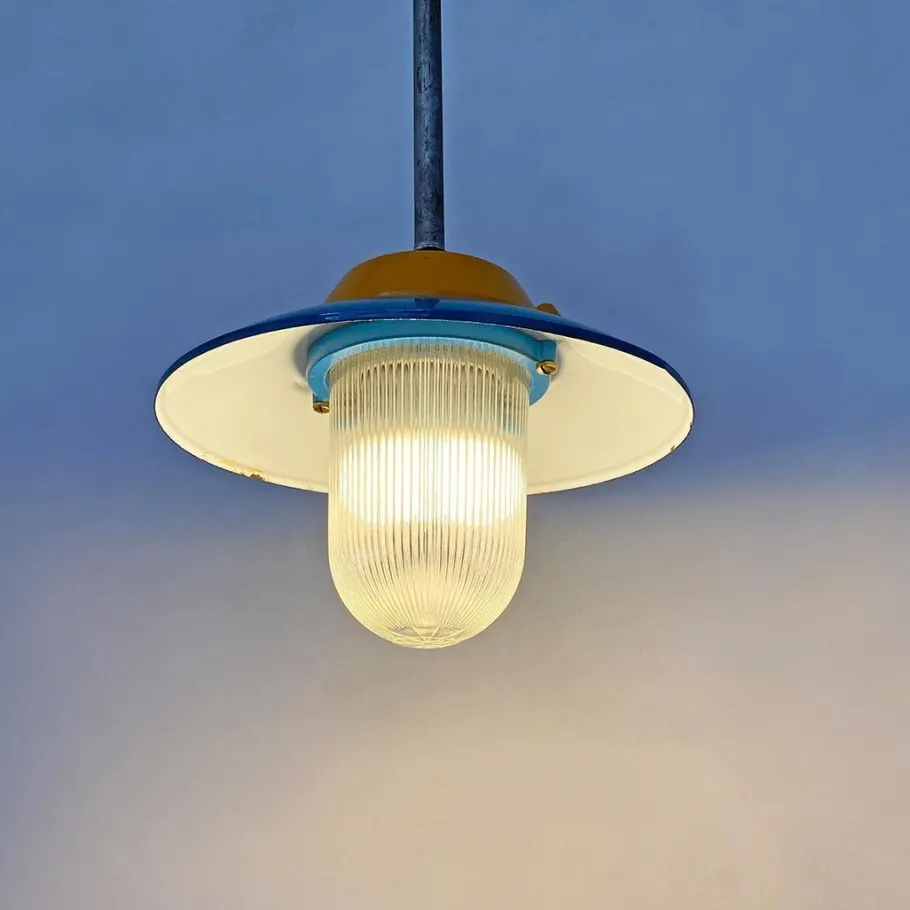 Clearance Pamono Mid-Century Italian Industrial Metal Colored Chandelier by Palazzoli, 1950s