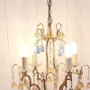Clearance Pamono Mid-Century Italian 4-Light Chandelier with Colored Glass Hangings, 1950s