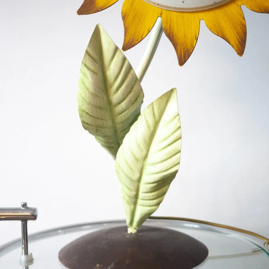 Best Pamono Mid-Century Italian Metal Painted Sunflower Table Lamp, 1970s