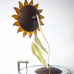 Best Pamono Mid-Century Italian Metal Painted Sunflower Table Lamp, 1970s