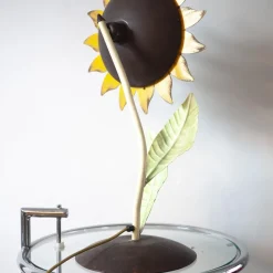 Best Pamono Mid-Century Italian Metal Painted Sunflower Table Lamp, 1970s