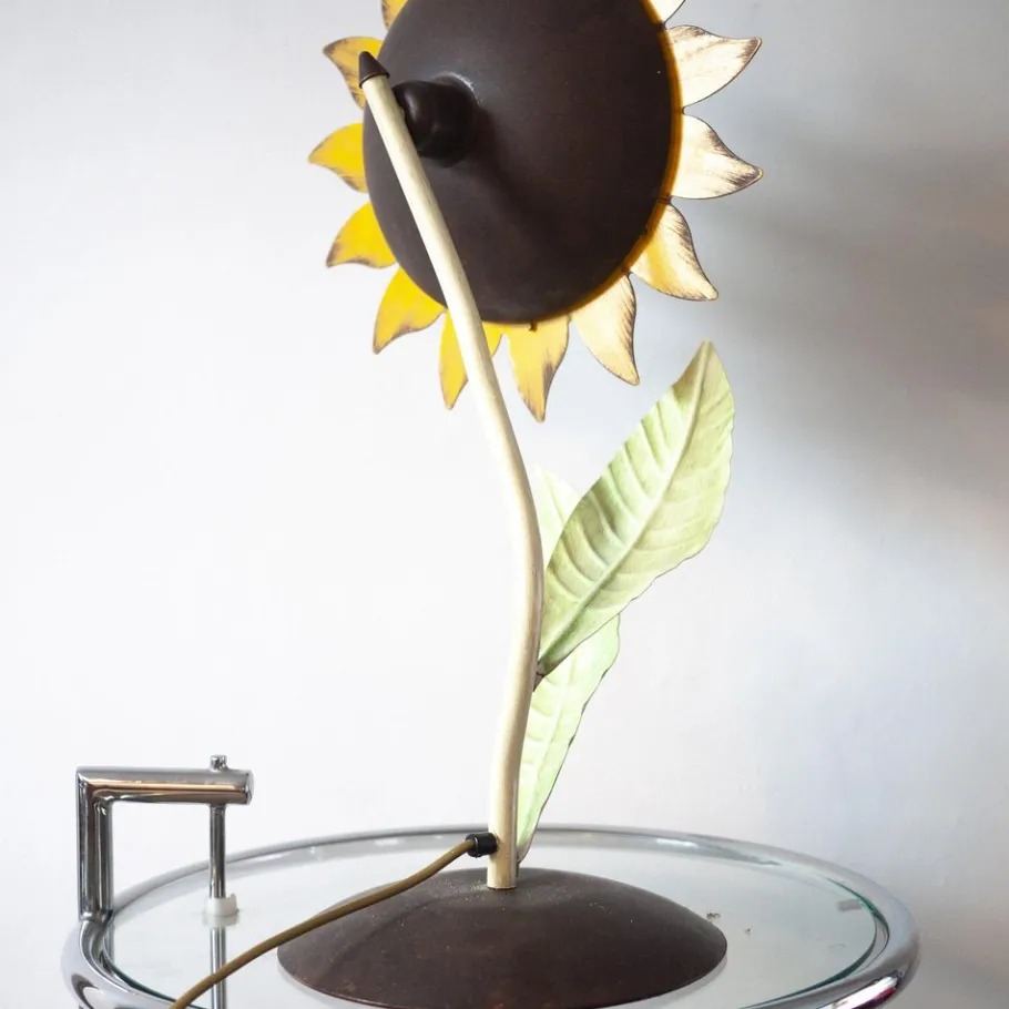 Best Pamono Mid-Century Italian Metal Painted Sunflower Table Lamp, 1970s