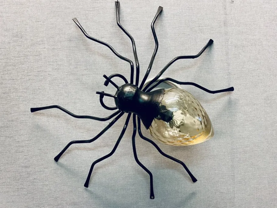 Hot Pamono Mid-Century Italian Modern Metal and Glass Spider Wall Lamp, 1950s