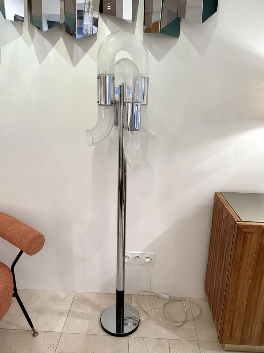 Discount Pamono Mid-Century Italian Modern Murano Glass Floor Lamp by Aldo Nason for Mazzega, 1970s