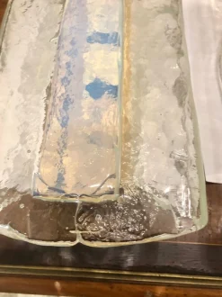 New Pamono Mid-Century Italian Modern Murano Art Glass Wall Sconces from Mazzega, Italy, 1970, Set of 2