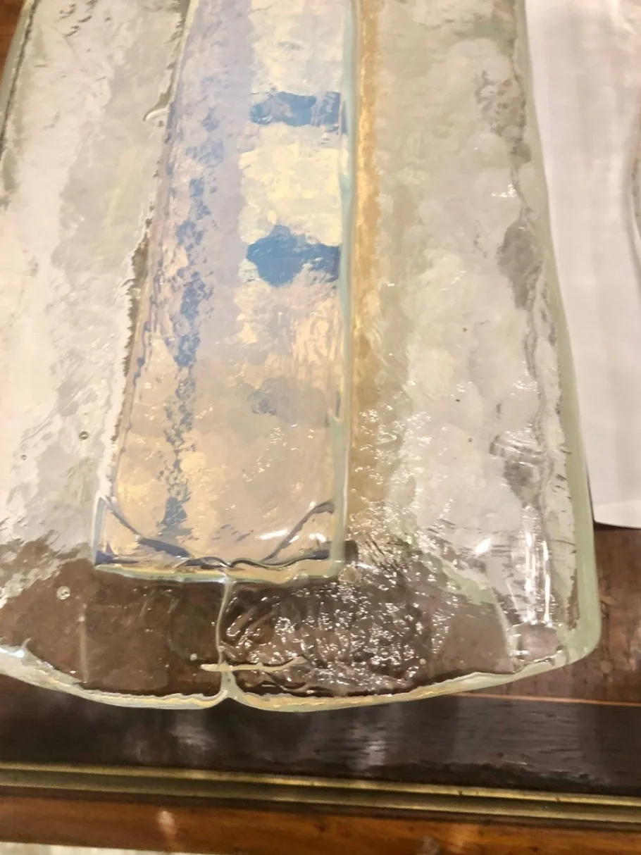 New Pamono Mid-Century Italian Modern Murano Art Glass Wall Sconces from Mazzega, Italy, 1970, Set of 2