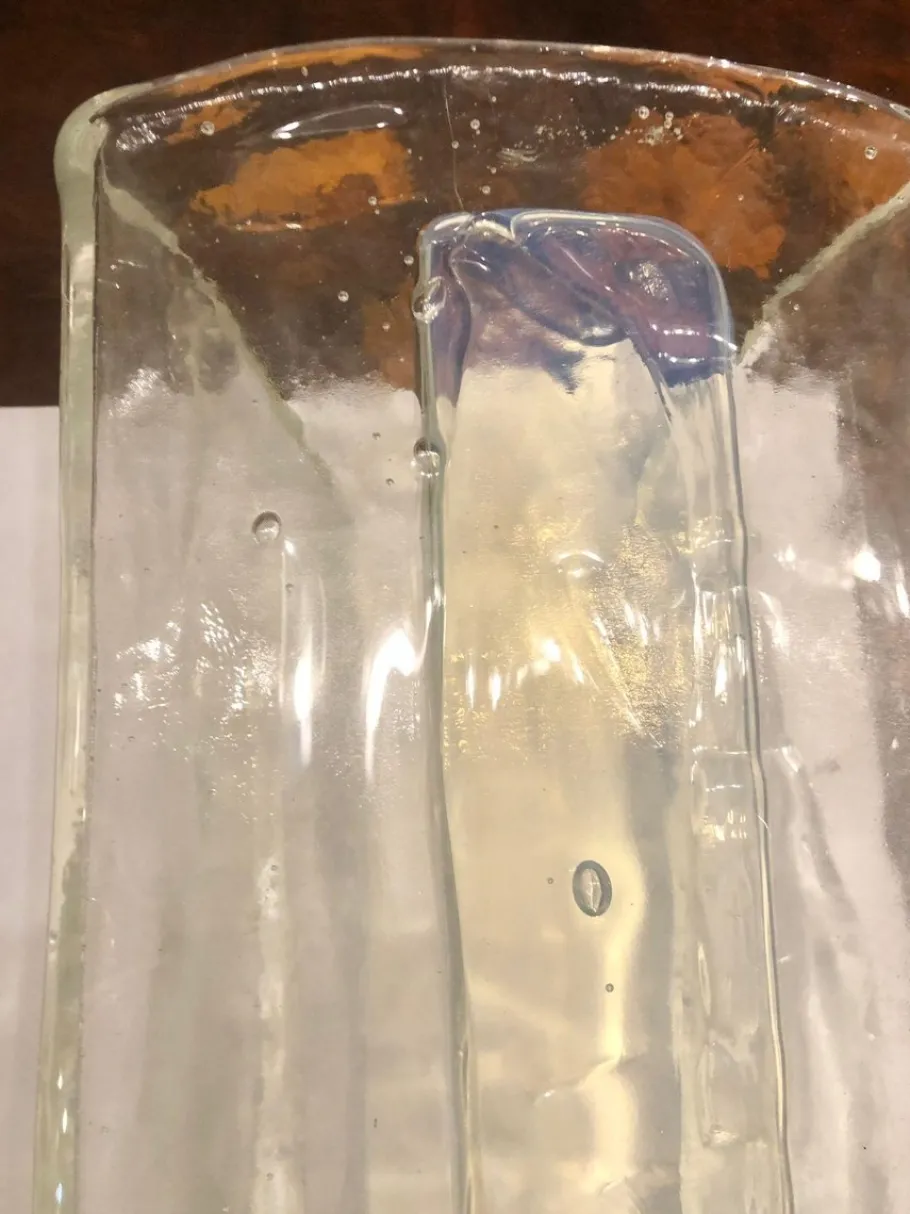 New Pamono Mid-Century Italian Modern Murano Art Glass Wall Sconces from Mazzega, Italy, 1970, Set of 2