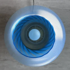 Best Pamono Mid-Century Italian Murano Glass Swirl Mushroom Table Lamp with Brass Base, 1970s