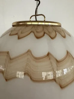 Sale Pamono Mid-Century Italian Murano Glass Globe Pendant with Golden Details, 1970s