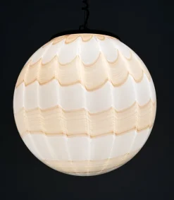 Sale Pamono Mid-Century Italian Murano Glass Globe Pendant with Golden Details, 1970s