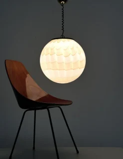 Sale Pamono Mid-Century Italian Murano Glass Globe Pendant with Golden Details, 1970s