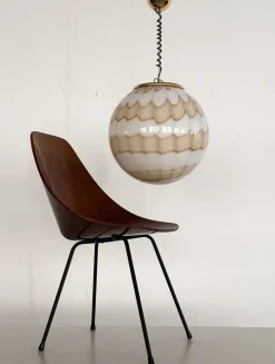 Sale Pamono Mid-Century Italian Murano Glass Globe Pendant with Golden Details, 1970s