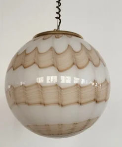 Sale Pamono Mid-Century Italian Murano Glass Globe Pendant with Golden Details, 1970s