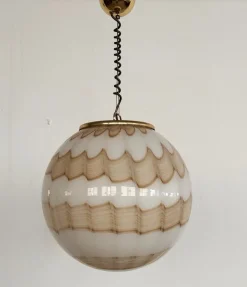 Sale Pamono Mid-Century Italian Murano Glass Globe Pendant with Golden Details, 1970s