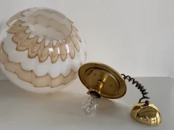 Sale Pamono Mid-Century Italian Murano Glass Globe Pendant with Golden Details, 1970s