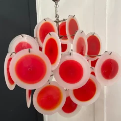 Best Pamono Mid-Century Italian Murano Glass Disc Chandelier, 1960s