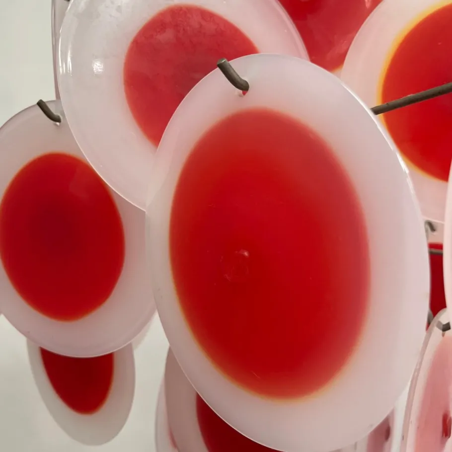 Best Pamono Mid-Century Italian Murano Glass Disc Chandelier, 1960s