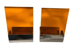 Discount Pamono Mid-Century Italian Orange Acrylic Glass Sconces, 1970s, Set of 2