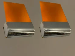 Discount Pamono Mid-Century Italian Orange Acrylic Glass Sconces, 1970s, Set of 2