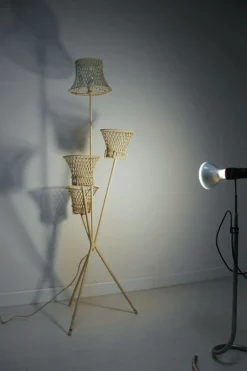 Best Pamono Mid-Century Italian Perforated Floor Lamp, 1950s