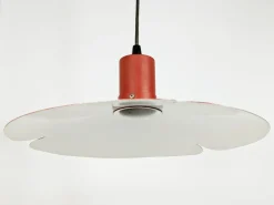 Hot Pamono Mid-Century Italian Red Metal Counterweight Hanging Lamp attributed to Stilnovo, 1960s