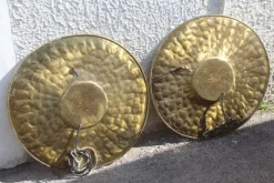 Discount Pamono Mid-Century Italian Round Wall Brass & Copper Sconces, 1970s, Set of 2