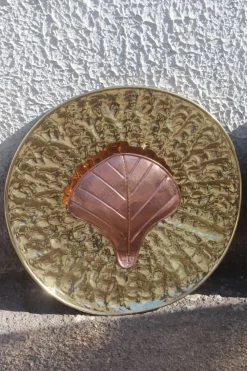 Discount Pamono Mid-Century Italian Round Wall Brass & Copper Sconces, 1970s, Set of 2