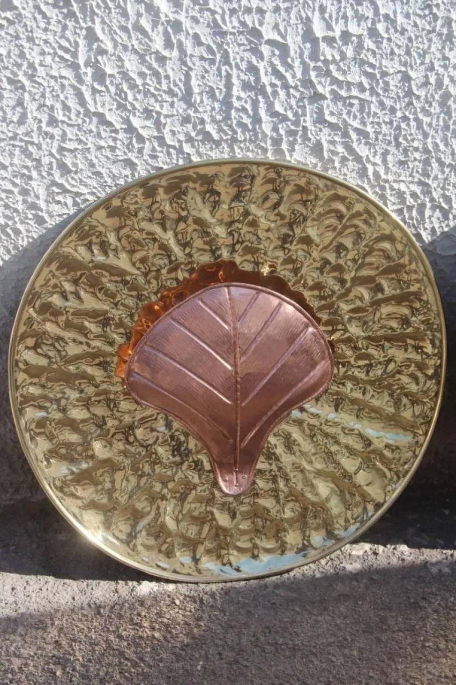 Discount Pamono Mid-Century Italian Round Wall Brass & Copper Sconces, 1970s, Set of 2