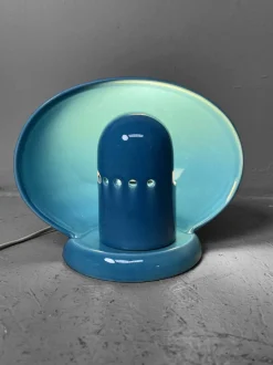Pamono Mid-Century Italian SC3 Blue Ceramic Lamp by Marcello Cuneo, 1960s