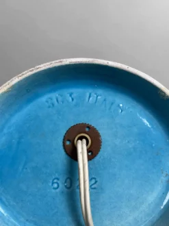 Pamono Mid-Century Italian SC3 Blue Ceramic Lamp by Marcello Cuneo, 1960s