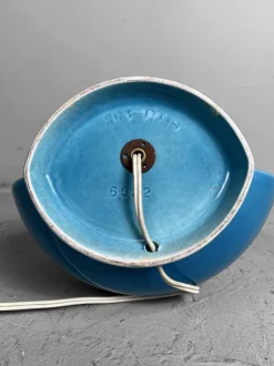 Pamono Mid-Century Italian SC3 Blue Ceramic Lamp by Marcello Cuneo, 1960s