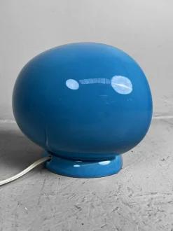 Pamono Mid-Century Italian SC3 Blue Ceramic Lamp by Marcello Cuneo, 1960s