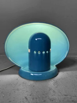 Pamono Mid-Century Italian SC3 Blue Ceramic Lamp by Marcello Cuneo, 1960s