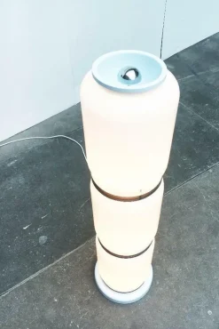 Pamono Mid-Century Italian Space Age Glass Floor Lamp, 1960s