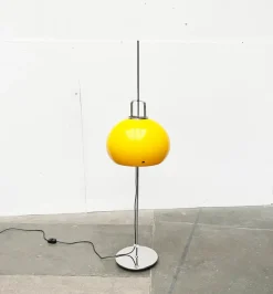 New Pamono Mid-Century Italian Space Age Yellow Lucerna Floor Lamp from Guzzini, 1960s