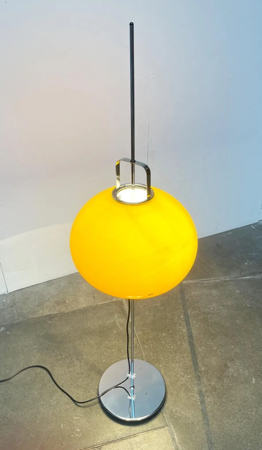 New Pamono Mid-Century Italian Space Age Yellow Lucerna Floor Lamp from Guzzini, 1960s